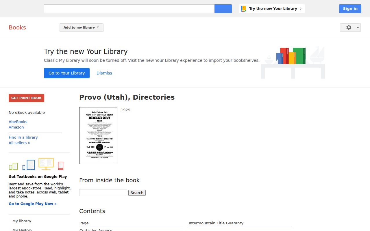 1929 digitized Provo city directory for the Provo residents directory
