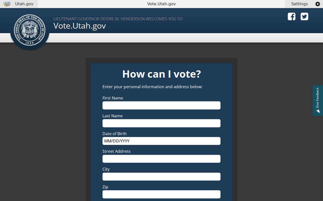 Individual voter form for the Provo residents directory