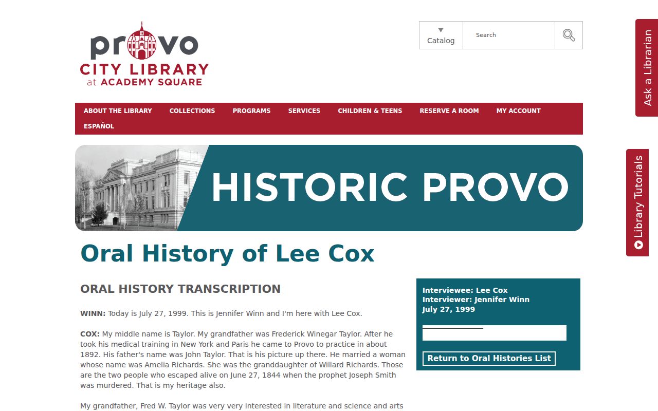 Utah County Recorder search for Provo previous residents